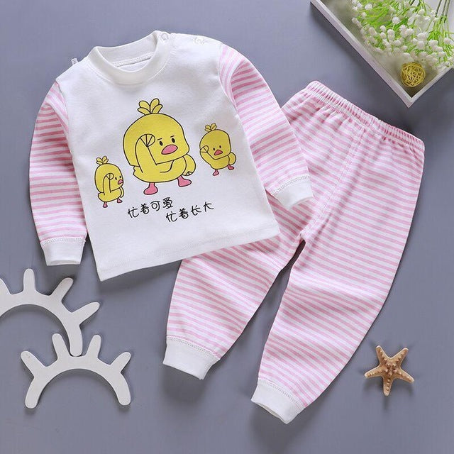 Kids Pajamas Sets Baby Boys Girls Cotton Long Sleeved