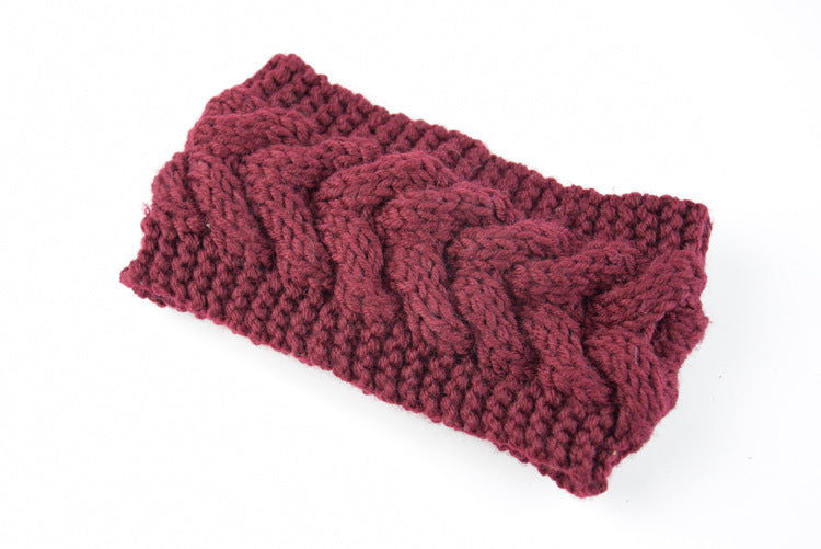 Acrylic Thick Wool Knitted Headband Diagonally Crossed Hair Accessories For Women