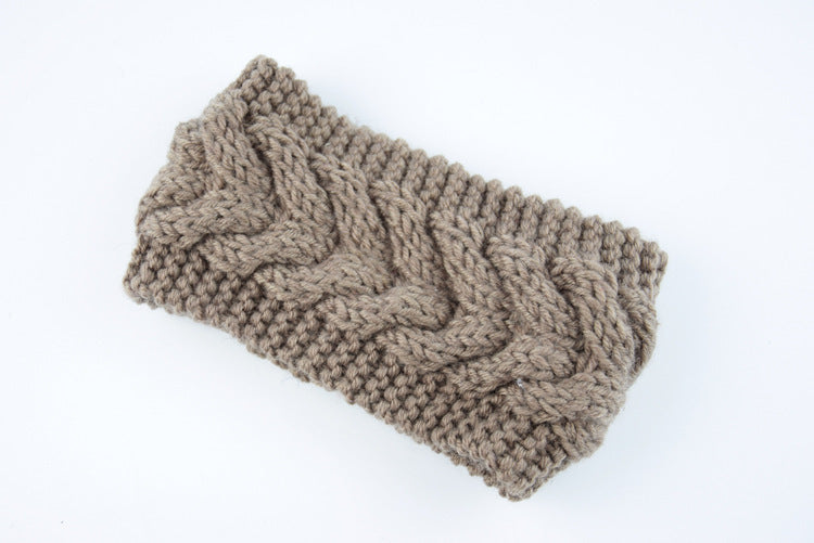 Acrylic Thick Wool Knitted Headband Diagonally Crossed Hair Accessories For Women