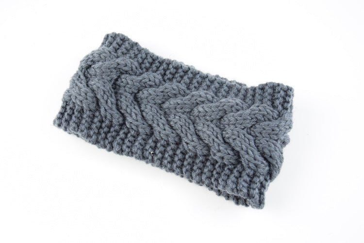 Acrylic Thick Wool Knitted Headband Diagonally Crossed Hair Accessories For Women