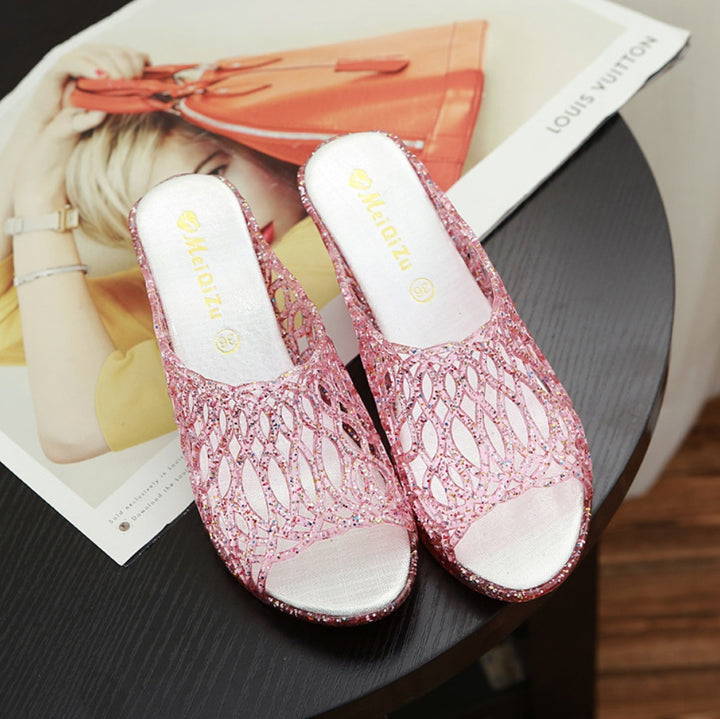 Slippers Bling Wedges Woman Casual Shoes Fashion