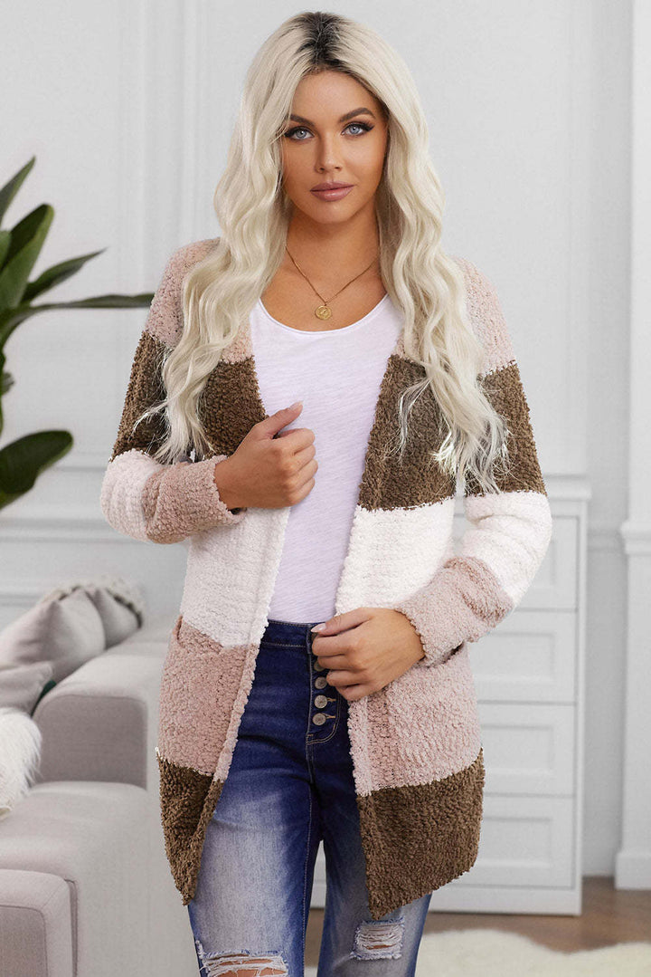 Shiying Knitted Simple Mid-length Women's Cardigan