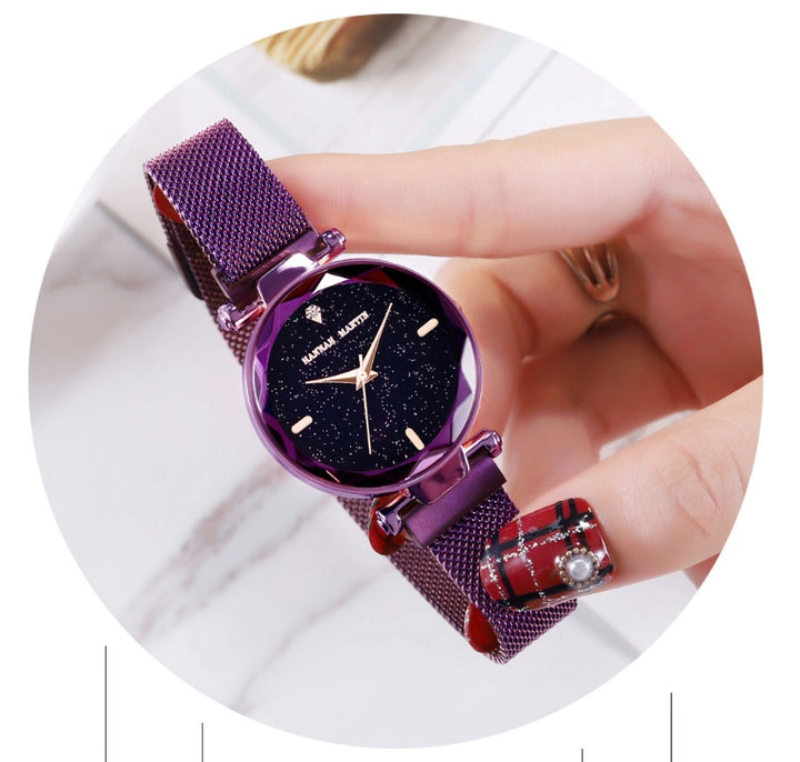 Starry female watch magnet watch