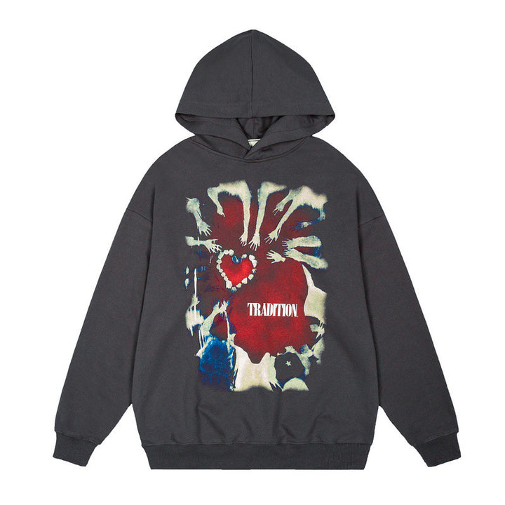 High Street Hip Hop Graffiti Print Hoodie