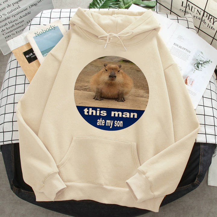 Capybara Hoodies Female Korean Hip Hop Anime Harajuku Women H