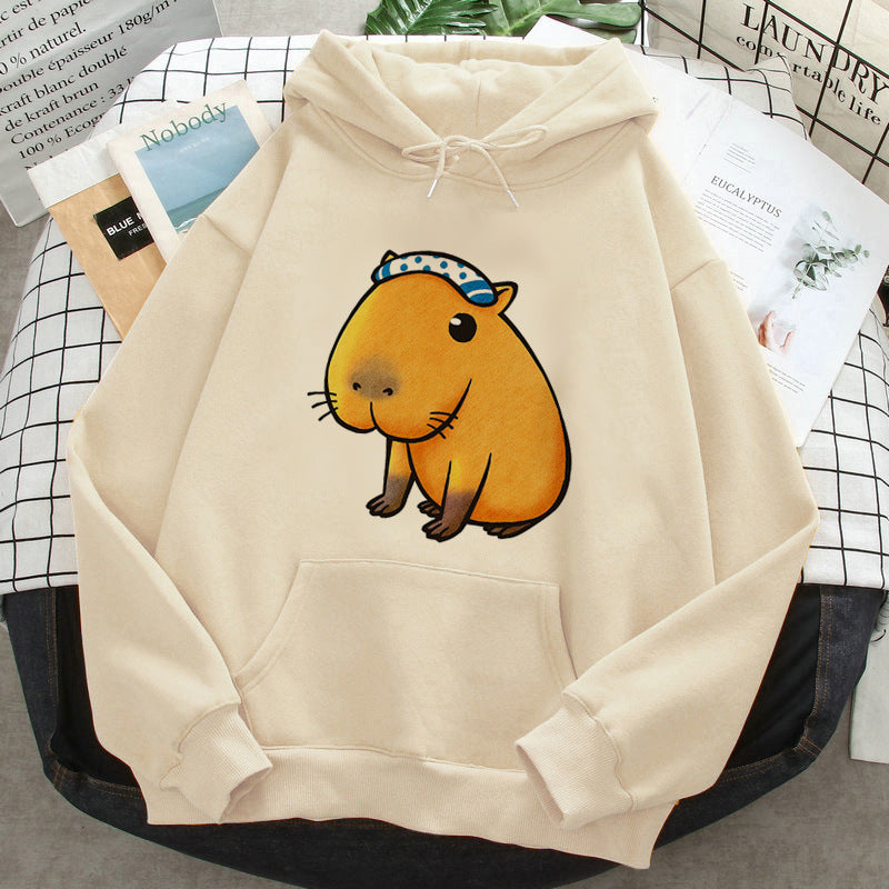 Capybara Hoodies Female Korean Hip Hop Anime Harajuku Women H