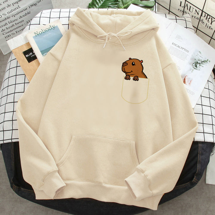 Capybara Hoodies Female Korean Hip Hop Anime Harajuku Women H