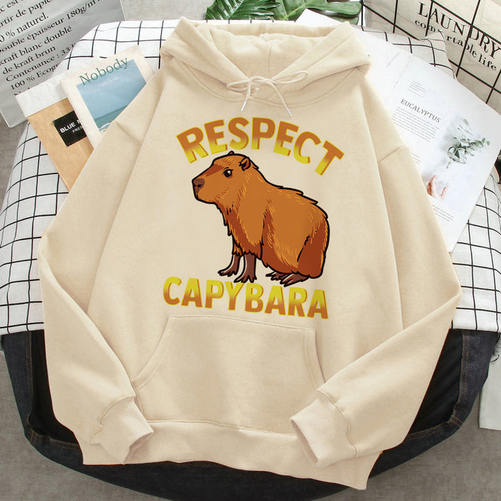 Capybara Hoodies Female Korean Hip Hop Anime Harajuku Women H