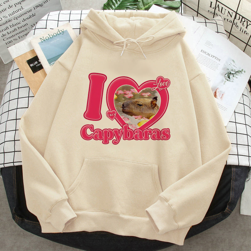 Capybara Hoodies Female Korean Hip Hop Anime Harajuku Women H