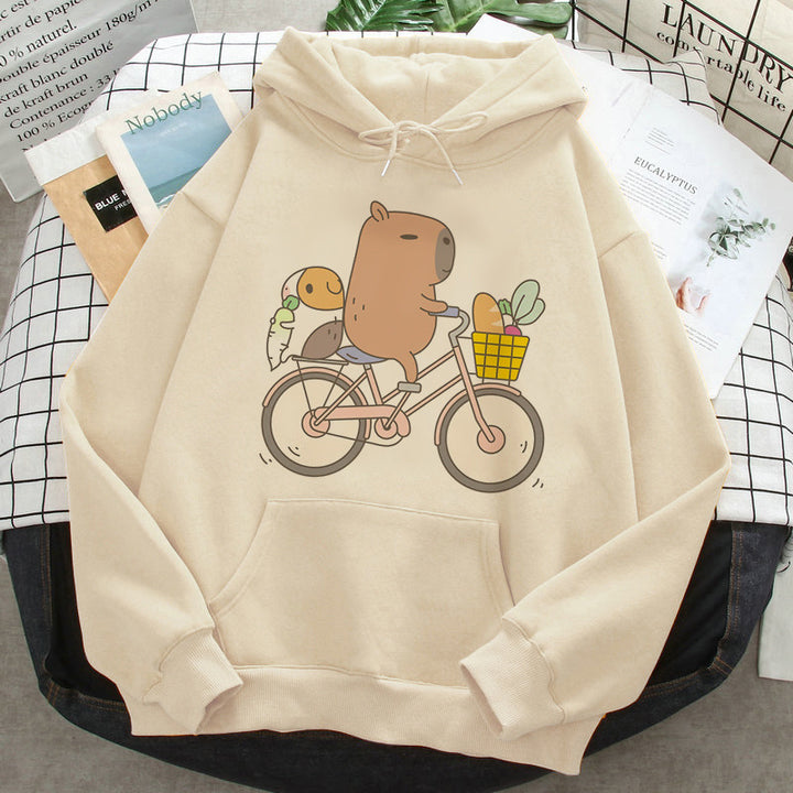 Capybara Hoodies Female Korean Hip Hop Anime Harajuku Women H